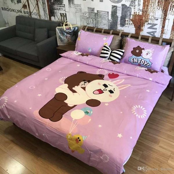 

designer bedding 4pcs cotton bedding sets king or  brand bed cover suit print letter autumn and winter bedding 021