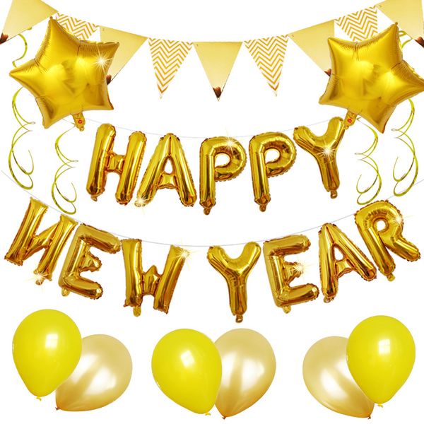 

2020 happy new year balloon set new year decorations with numbers lettered set