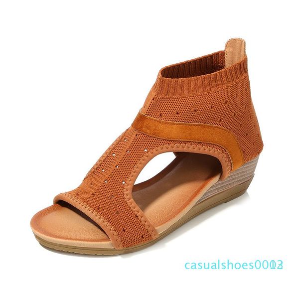 

plus size 35-42 women sandals female shoes woman summer wedge suede sandals ladies slip-on ethnic bohemian women sandalias c03, Black