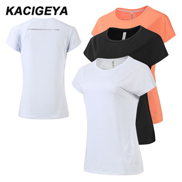 

womens sport fitness workout mesh patchwork summer slim running shirts quick dry breathable women yoga short sleeves 2019, Black;blue