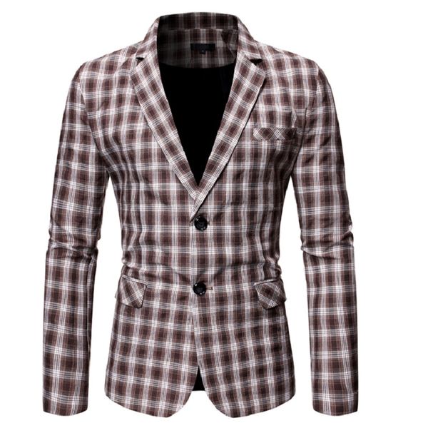 

new men's casual check two single breasted suit, White;black