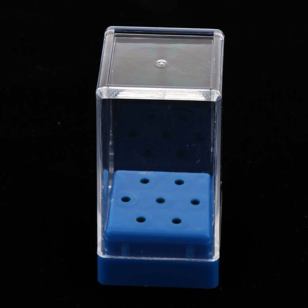 

portable 7 holes nail drill bit holder display standing with cover storage box
