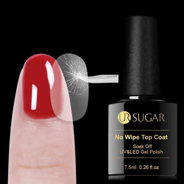 

ur sugar tempered base coat matte no wipe coat uv gel polish soak off long-lasting nail art gel, Red;pink