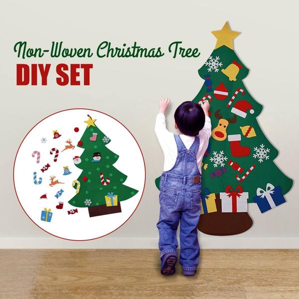 

christmas felt tree diy set with ornaments kids christmas gift door wall hanging decor for 2018 new year door wall hanging decor