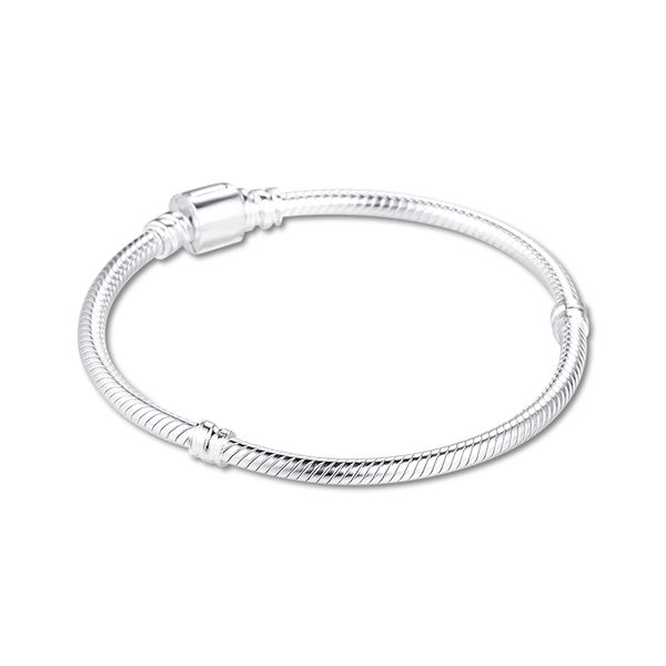 

moments barrel clasp bracelets 100% 925 sterling silver jewelry ing, Golden;silver