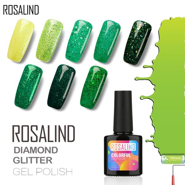 

rosalind nail gel polish green diamond nail polish soak off gel varnish uv led lacquer semi vernis permanent