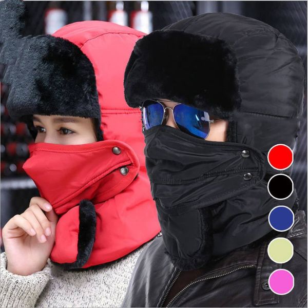 

winter neck warmer woman man hiking scarves face mask skiing neck scarf thermal hat hiking mask windproof thick fleece hat, Black