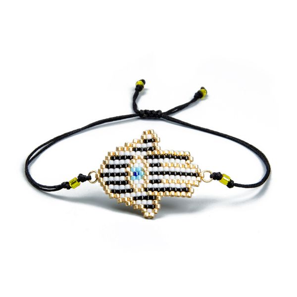 

shinus 5pcs/lot miyuki bracelet hand shape bracelets beadwork delica seed beads handmade woven women gifts jewelry boho, Golden;silver
