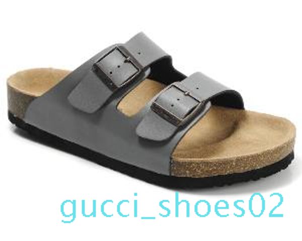 

new mens flat sandals women shoes with buckle famous brand summer beach genuine leather slippers with orignal shoesbox g02, Black