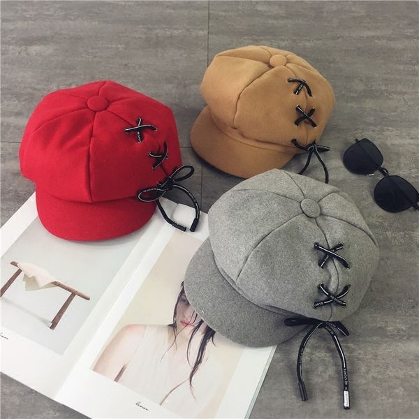 

2019 women fashion hat belt baseball cap solid stylish causal sun protector beret hats baseball cap cotton wool bandage, Blue;gray
