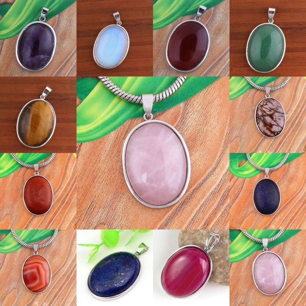 

kraft-beads popular summer style silver plated oval shape multi quartz stone pendant wedding decoration charm jewelry