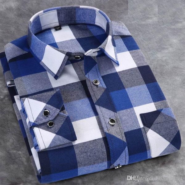 

autumn and winter explosion mens thick flannel sanding check pattern shirt more colors