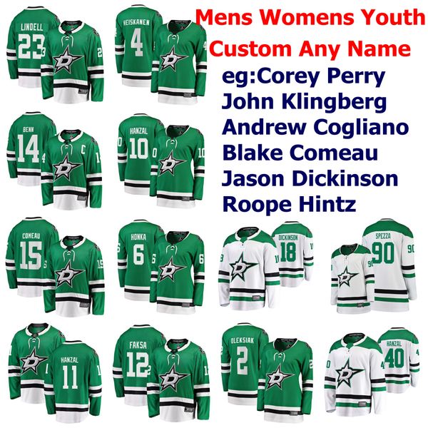 

dallas stars jerseys corey perry jersey john klingberg andrew cogliano blake comeau jason dickinson green hockey jerseys custom stitched, Black;red