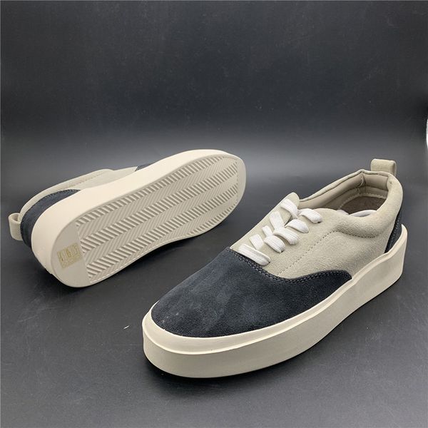 

2019 update fear of god x mens casual shoes the season 5 suede skateboarding shoes italy luxury slip-on fog fashion designer shoes, Black