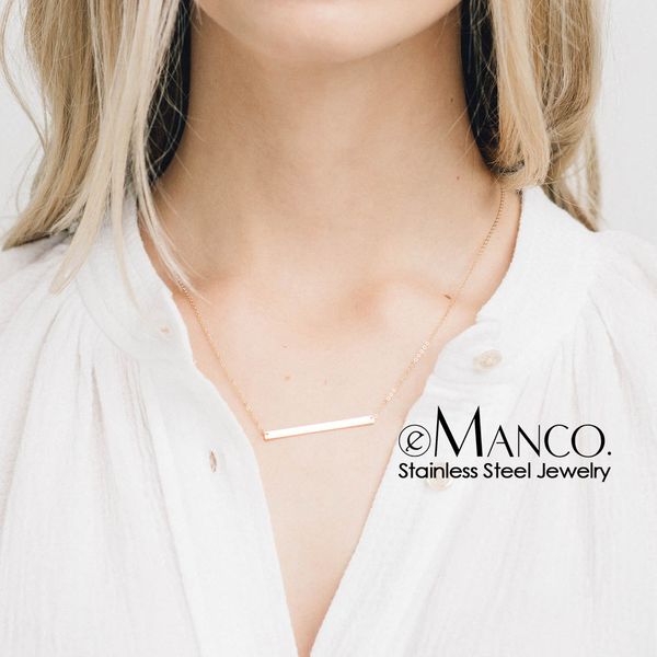

e-manco stylish simple stainless steel necklace for women fashion korean style necklaces jewellery statement necklace, Golden;silver