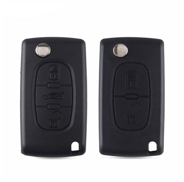 

2/3 buttons replace car key shell 206 307 308 207 407 408 with hu83 blade