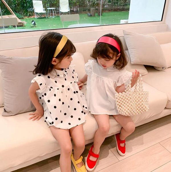 

2020 new girls shirt summer cotton fashion girls blouse 1-7t qa149, White;black
