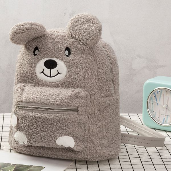 

2019 осень и зима новый детский сад ребенок милый мультфильм бурый медведь plush маленькие черные ранцы розовые девочки детские сумки