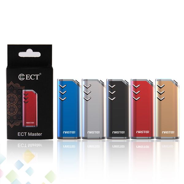 

Originial ECT Master Battery 650mah Box Mod for thick oil Vaporizer E Cigarette Cartridges Preheat Variable Voltage Ecig DHL Free