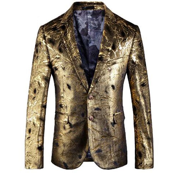 

xiu luo 5xl golden blazer slim fit masculino wedding prom blazers single button for men stylish suit jacket 2019 new fashion, White;black