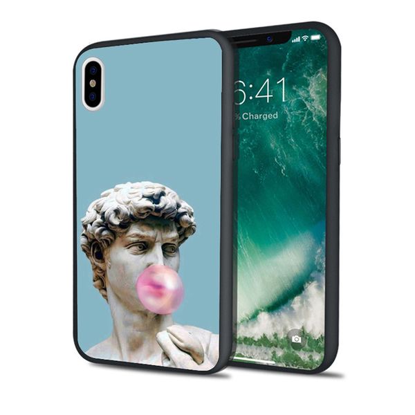 

coque david spoof art case for iphone 11 pro xs max xr 8 7 6s plus 5s se 5 case soft silicone cover.