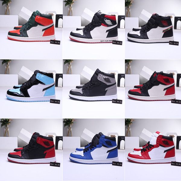 

горячая 1 ог топ-3 запрещено разводить royal blue mid заяц мужская баскетбольная обувь для мужчин 1s разбитые backboard тренеры дизайнеры кр, White;red