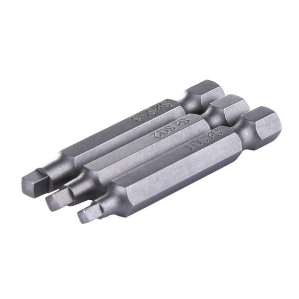 

3pcs 50mm 1/4 inch metal magnetic square head screwdriver bits hand tools