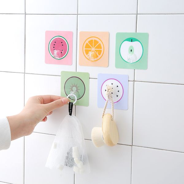 

selling wall storage fruit pattern hooks for hanging durable sticky hook purse hanger hook wall hanger bathroom gadgets