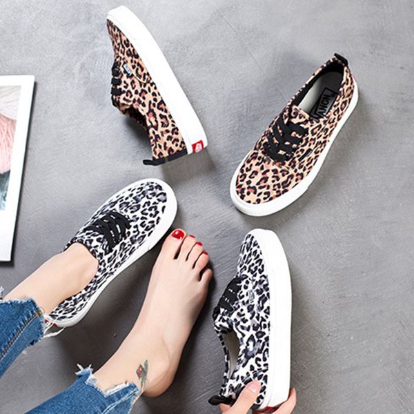 

fashion plus velvet leopard canvas shoes female classic winter students korean version wild women's harajuku style winter size 36-40, Black