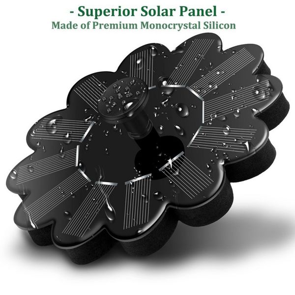 

lotus solar water pump detachable water pump 4-level flow solar powered floating fountain outdoor kit