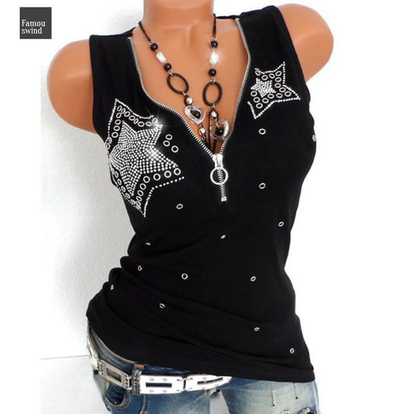 

tank новые женщины дамы повседневный sexy hot drill zipper рукавов жилет пуловер блуза верхняя рубашка tank top для весна осень, White