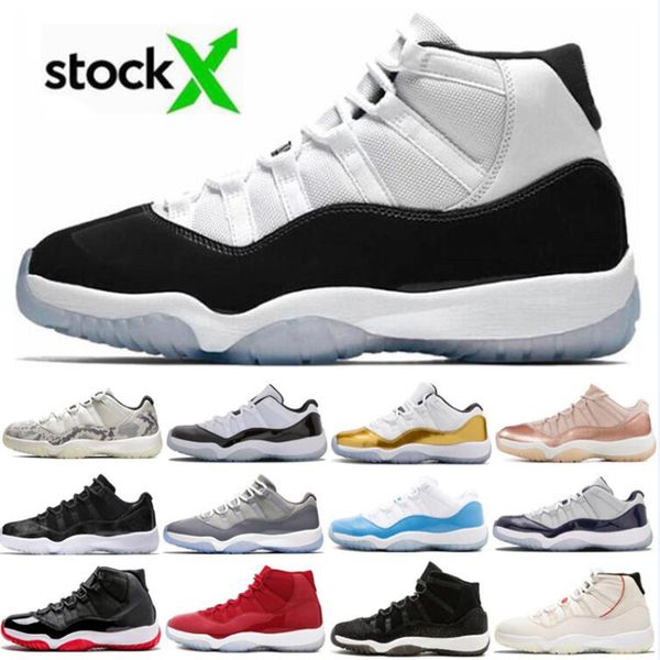 

2020 snake skin bred 2019 11 11s basketball shoes cap and gown space jam heiress black platinum tint designer sneakers