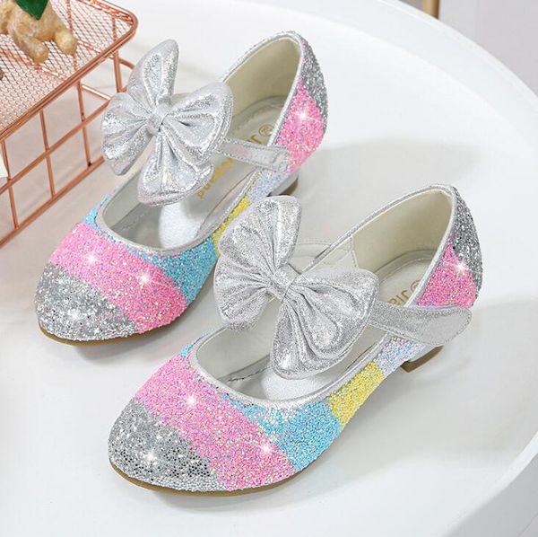 Heiße Mädchen Hochzeit Lederschuhe Frühling Sommer High Heels Kleid Schuhe Gold Rosa Kinder Party für Mädchen