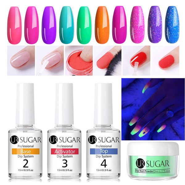 

ur sugar 5ml neon phosphor dipping nail powder luminous nail art decorations fluorescent glitter glow pigment dust uv gel polish, Silver;gold