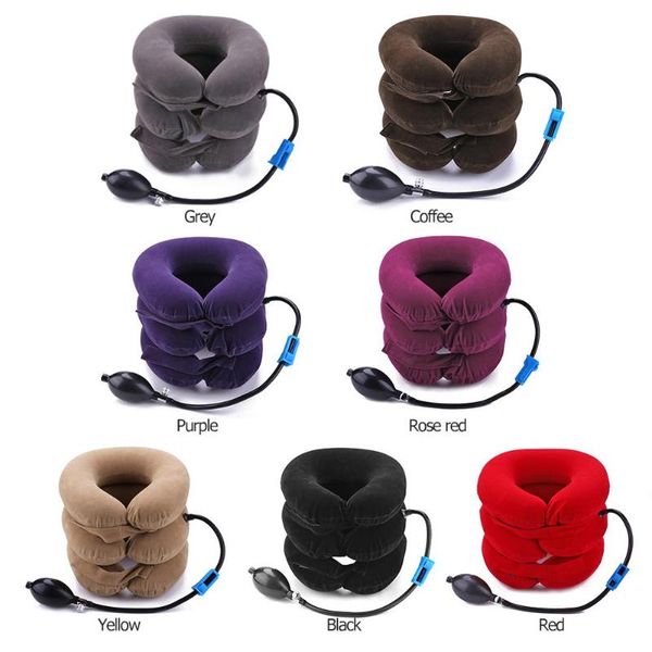 

3-layered air inflatable vertebra retractor neck support tractor treatment