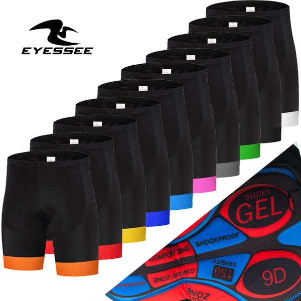 

eyessee coolmax 9d padded man italy epoxy cycling shorts shockproof mtb bicycle shorts road bike ropa ciclismo, Black