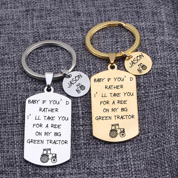 

ювелирный брелок подвеска брелок индивидуальное имя подарок для ребенка брелок для ключей я возьму тебя на прогулку на моем большом зеленом, Silver