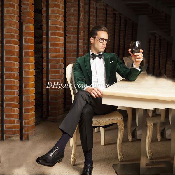 Acheter Green Velvet Hommes Costumes Hiver Slim Fit Smokings De Mariage Marié Porter 2 Pièces Veste Pantalon Marié Costumes Costume Homme De 944