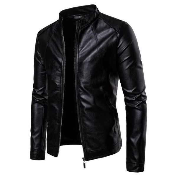 

mens biker moto jacket stand collar motorcycle faux leather casual jackets fashion male black pu coat long sleeve large size 5xl