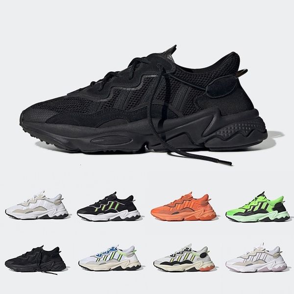 

triple black orange xeno ozweego for men women running shoes neon green solar yellow halloween tones core black trainer sports sneakers