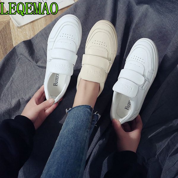 

women's vulcanize shoes sneakers solid hook & loop canvas shoes white sneakers women rubber sole breathable ladies shoe, Black