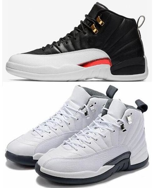 

2019 new 12 12s reverse taxi white grey basketball shoes men 12 international flight tokyo japan suede sports sneakers with box