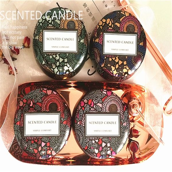 Relief Tin Box Scented Candle Colourful Bedroom Living Room Decorate Paraffin Aromatherapy Candles Cup Birthday Wedding Souvenir 8zbd1 Hurricane