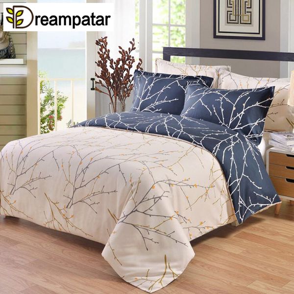 Pastoral Style Small Plant Active Printing Comfortable Bed Set