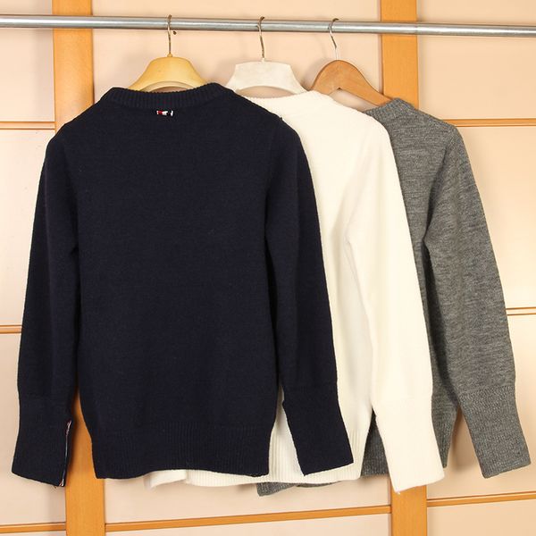 

tb 2020 модный бренд o-образным вырезом повседневные свитера мужчины slim fit stroped пуловеры одежда мужской хлопок толстое зимнее пальто ш, White;black