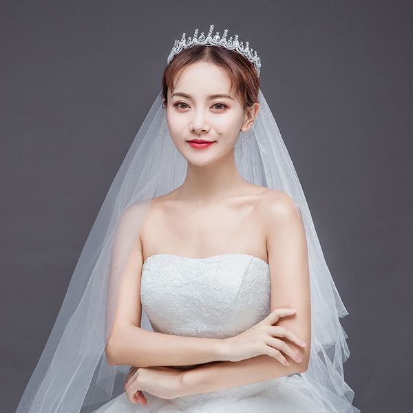 

trendy crystal hair jewelry silver rhinestone tiaras and crowns women wedding bride queen princess crown hair accessories, Golden;white