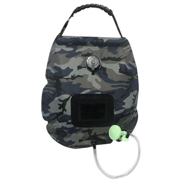 

solar heating shower bag camping shower 5 gallons/20l with removable hose and on-off switchable head for outdoor travel