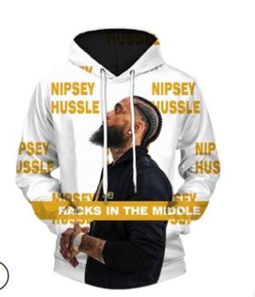 

rapper nipsey hussle hoodies spring designer 3d character hoodie american hooded pullovers, Black