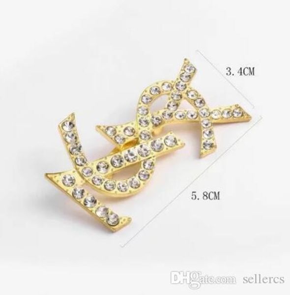 

2019 designer exquisite gold and silver black letters brooch for women statement brand fashion brooches pins accessories jewelry gift 095, Gray