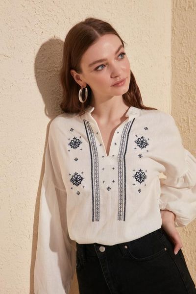 

trendyol embroideried блуза twoss20bz0284, White